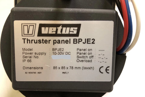 Vetus bow thruster control panel with joystick BPJE2